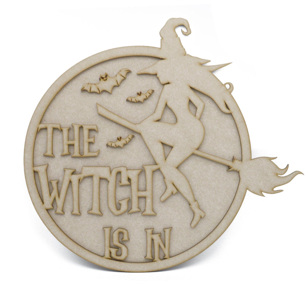 Halloween Flying Witch Layered Door Sign - LaserworksUK