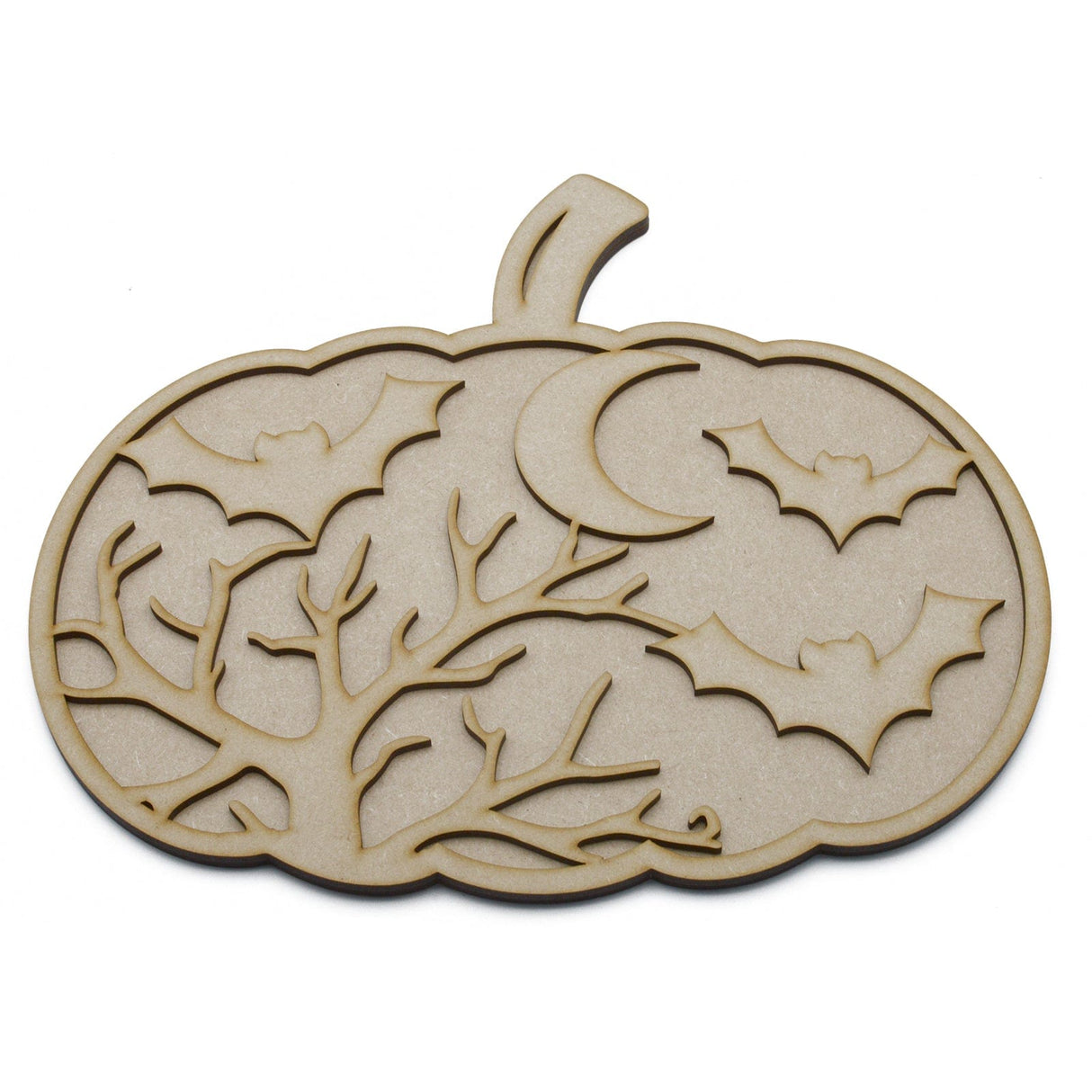 Halloween Pumpkin - Bats 3D Layered Sign - LaserworksUK