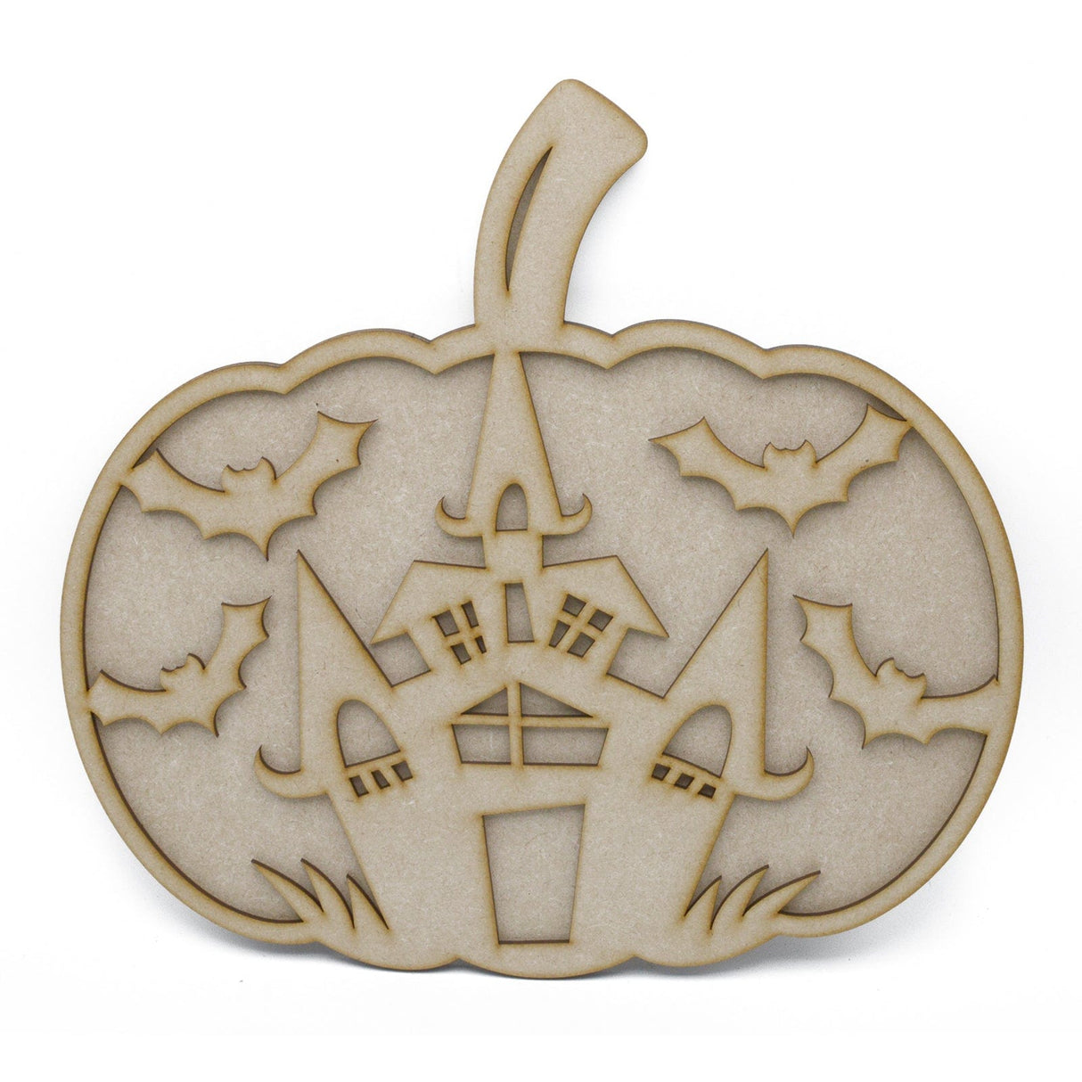 Halloween Pumpkin Haunted House 3D Layered Sign - LaserworksUK