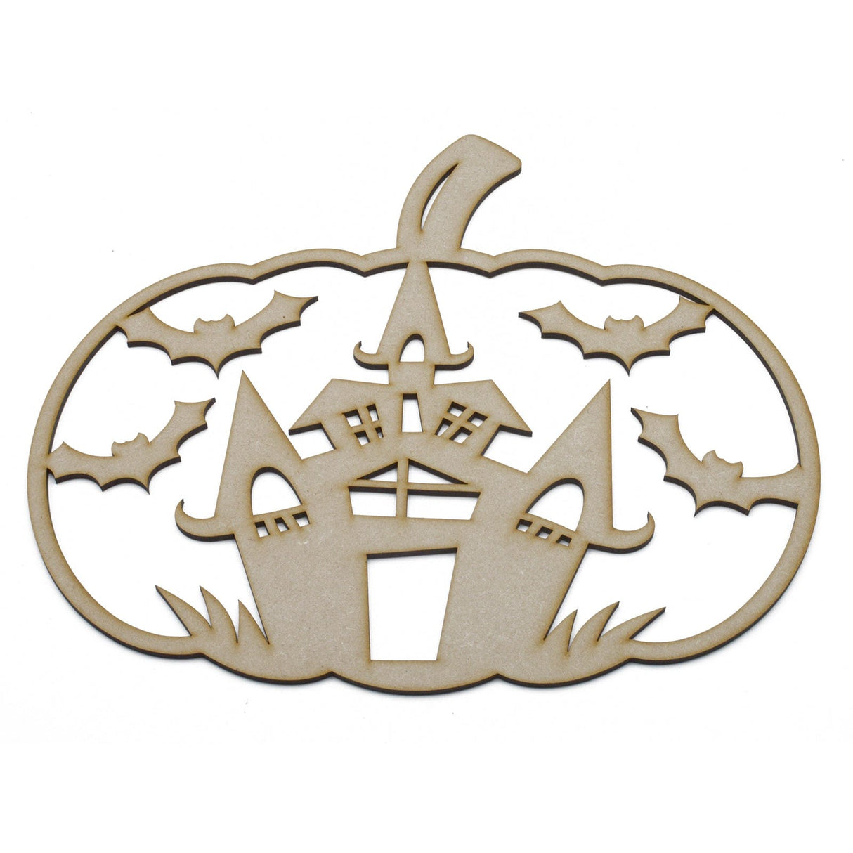 Halloween Pumpkin Haunted House 3D Layered Sign - LaserworksUK