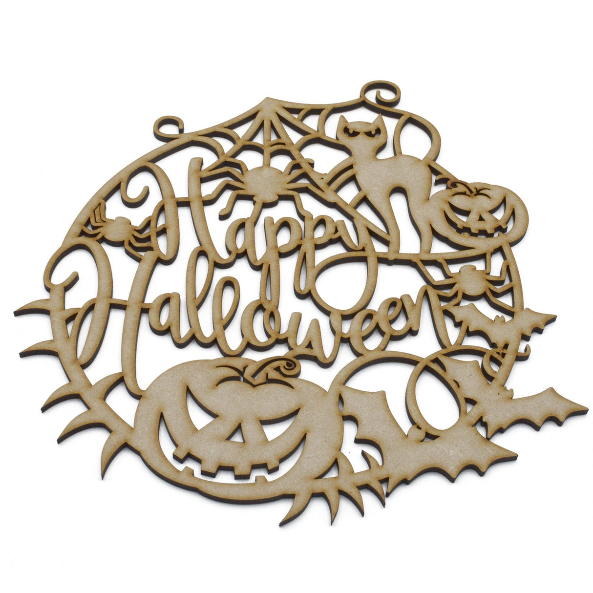 Halloween Trick or Treat Decoration - Wooden Door Hanger - LaserworksUK