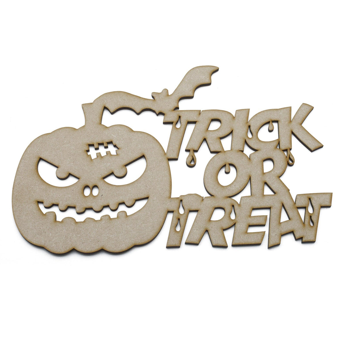Halloween Trick or Treat - Wooden 2 Layered Door Hanger - LaserworksUK
