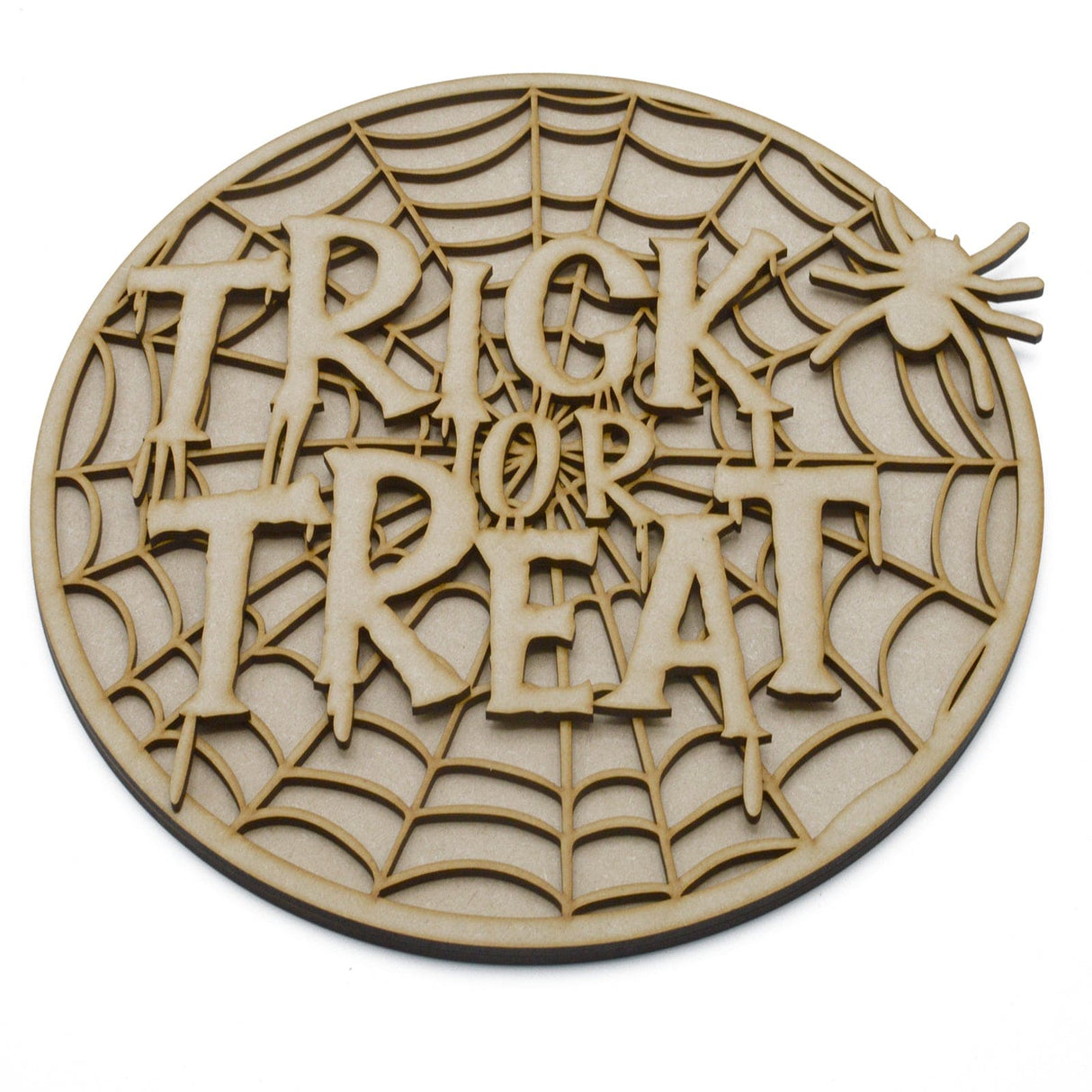 Halloween Trick or Treat - Wooden 3D Layered Door Hanger - LaserworksUK