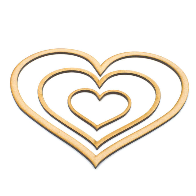 Heart Outline Shapes | Craft Hearts - LaserworksUK