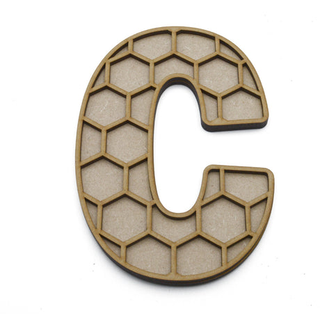 Honeycomb Bee Alphabet Layered Letters 1x FREE Bee Per Letter - LaserworksUK