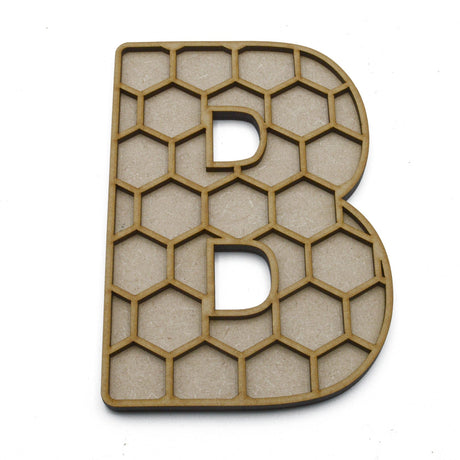 Honeycomb Bee Alphabet Layered Letters 1x FREE Bee Per Letter - LaserworksUK