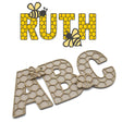 Honeycomb Bee Alphabet Layered Letters 1x FREE Bee Per Letter - LaserworksUK
