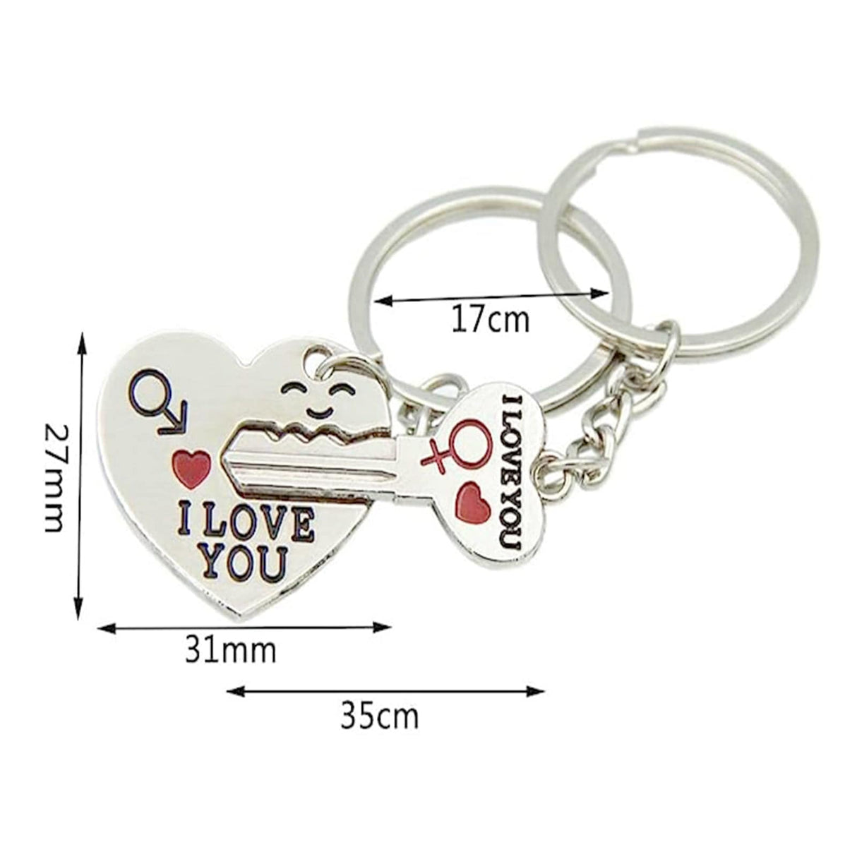 I Love You Heart & Key - Couples Key Ring - LaserworksUK