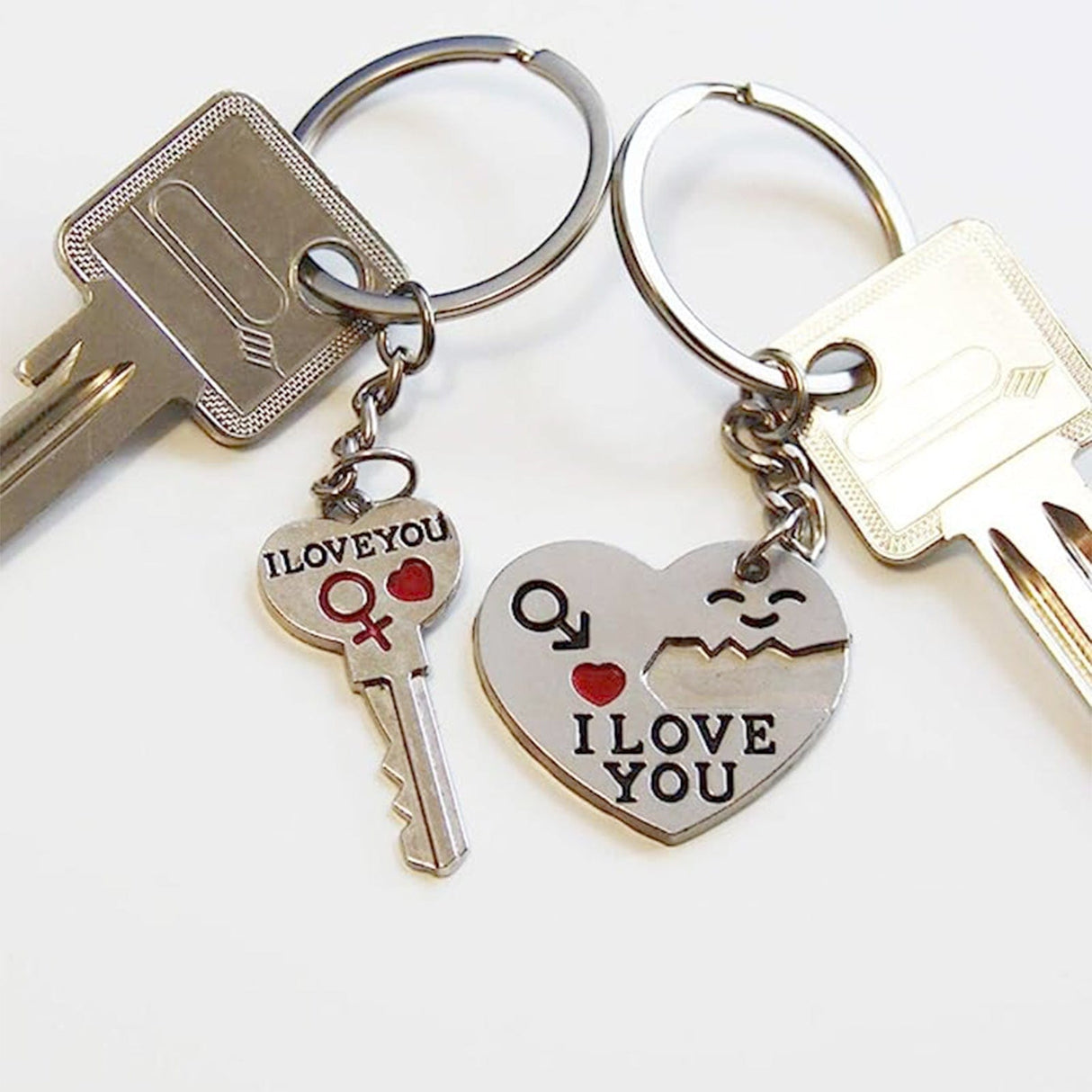 I Love You Heart & Key - Couples Key Ring - LaserworksUK