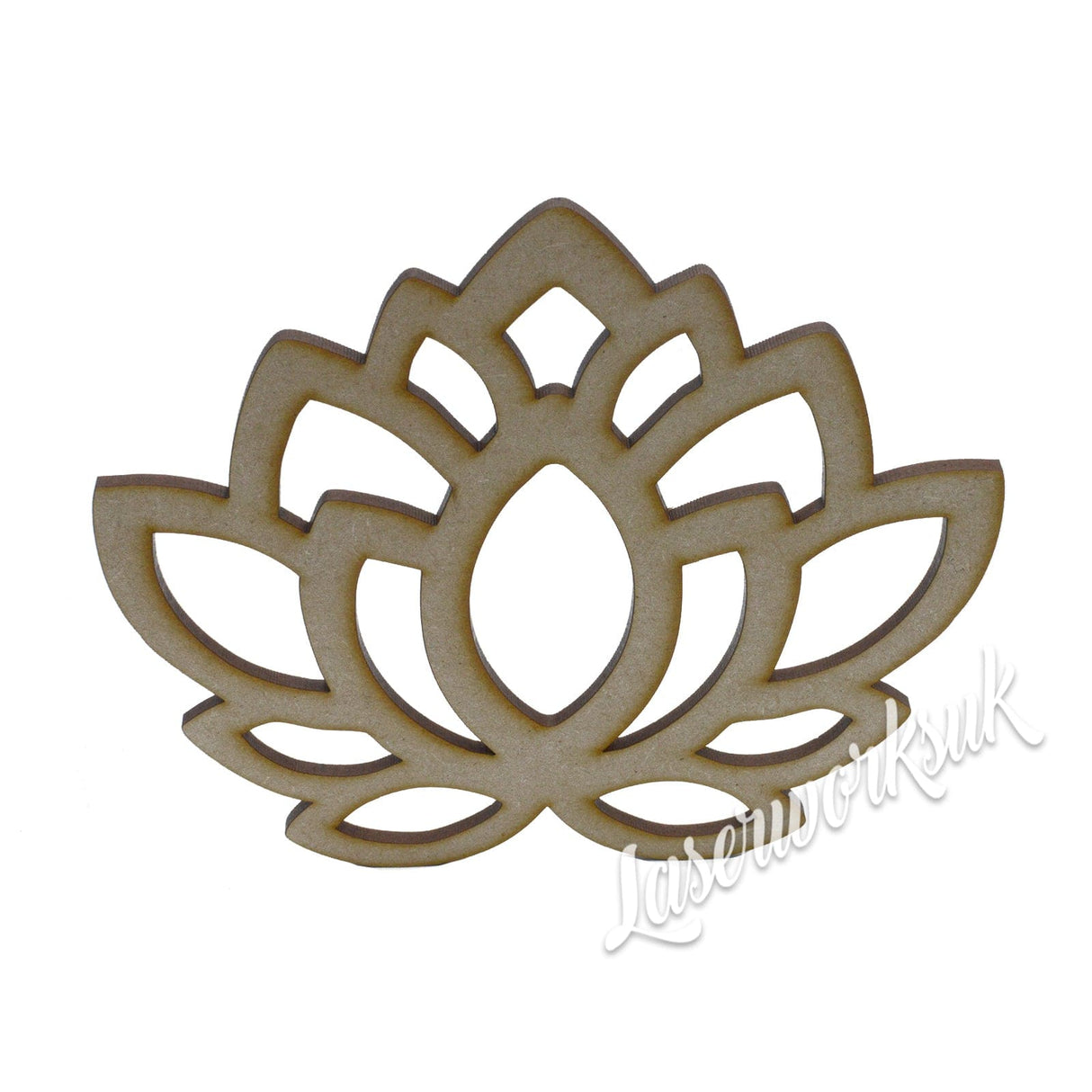 Lotus Flower Cut Out - 3mm MDF Wall Décor - LaserworksUK