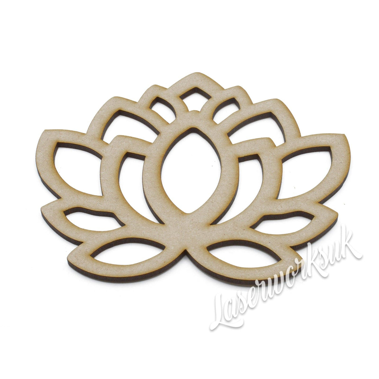 Lotus Flower Cut Out - 3mm MDF Wall Décor - LaserworksUK