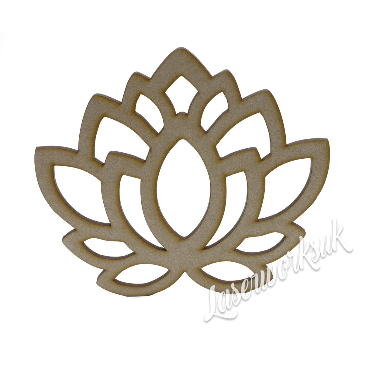Lotus Flower Cut Out - 3mm MDF Wall Décor - LaserworksUK