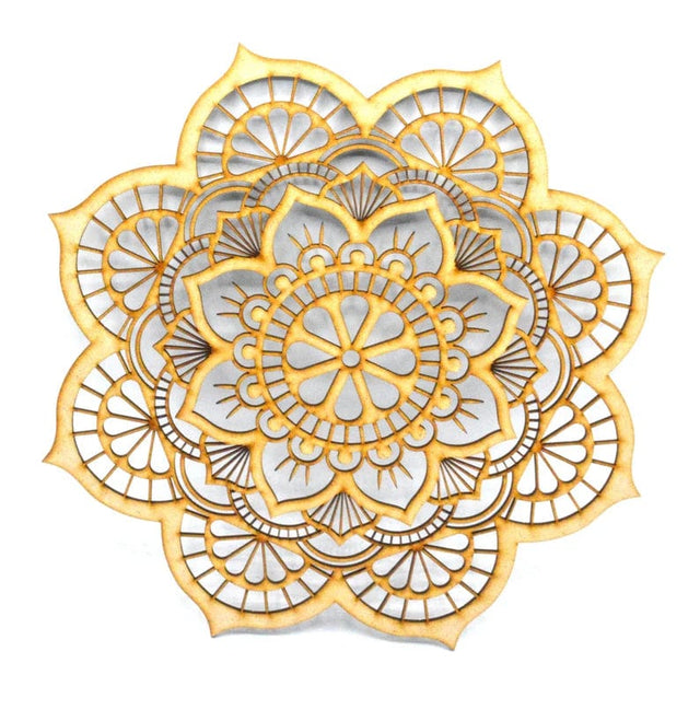 Lotus Mandala, Laser Cut Lotus Mandala Wall Decor - LaserworksUK