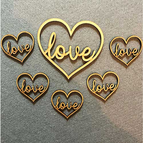 Love Heart - Wedding Table Scatter - LaserworksUK