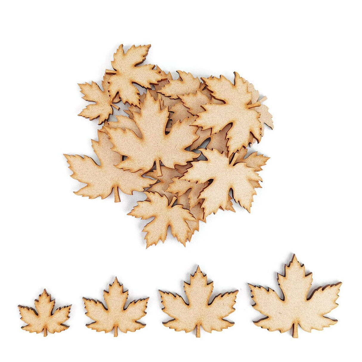 Maple Leaf Wooden Craft Shapes - Perfect For Crafts - LaserworksUK