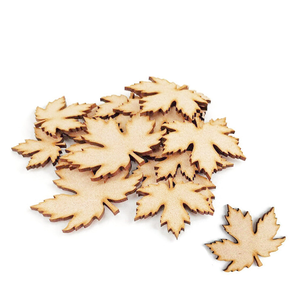 Maple Leaf Wooden Craft Shapes - Perfect For Crafts - LaserworksUK