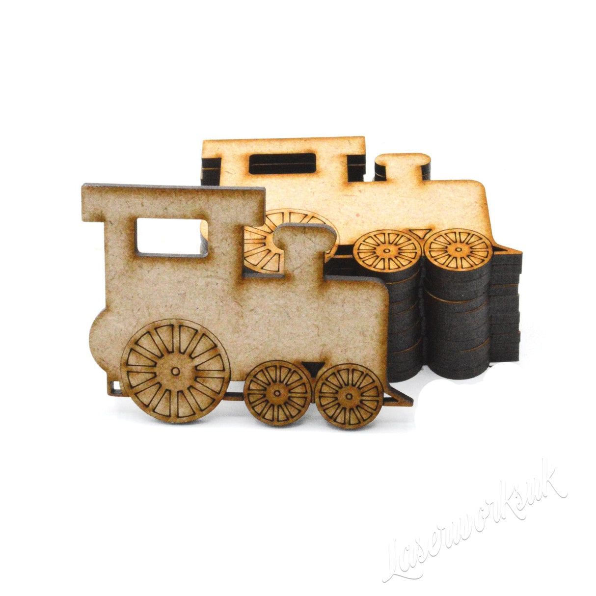 MDF Train Locomotive Model Craft Shapes - LaserworksUK