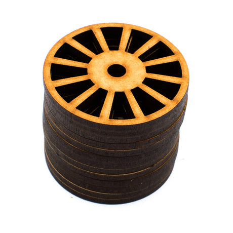 Model Train - Vintage Coach Wheels Craft Shapes - LaserworksUK