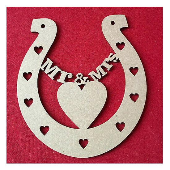 Mr & Mrs Horseshoe | Bride Wedding Gift - LaserworksUK
