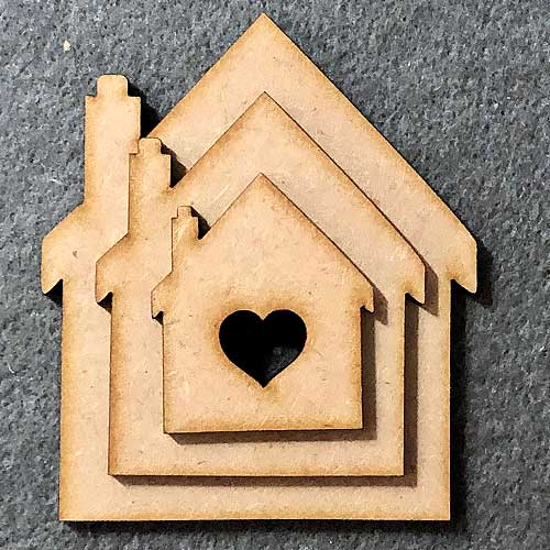 New Home - MDF House - Craft Shapes - LaserworksUK