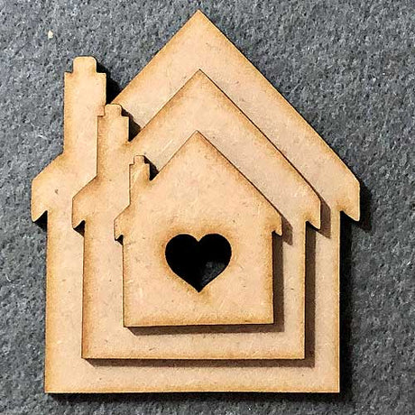 New Home - MDF House - Craft Shapes - LaserworksUK