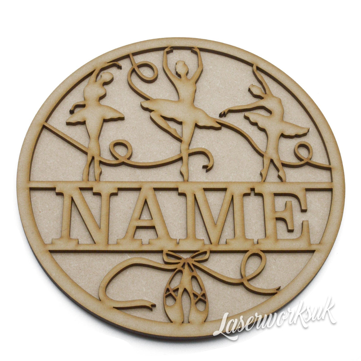 Personalised 3D Ballerina Layered Sign - LaserworksUK