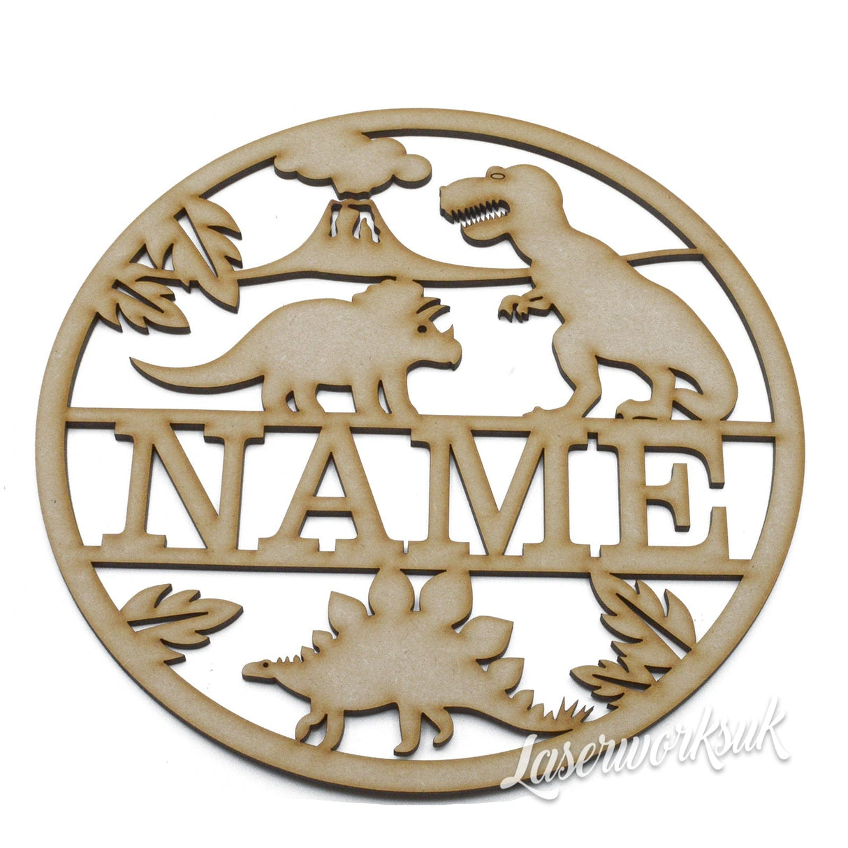 Personalised 3D Dinosaur Layered Sign - LaserworksUK