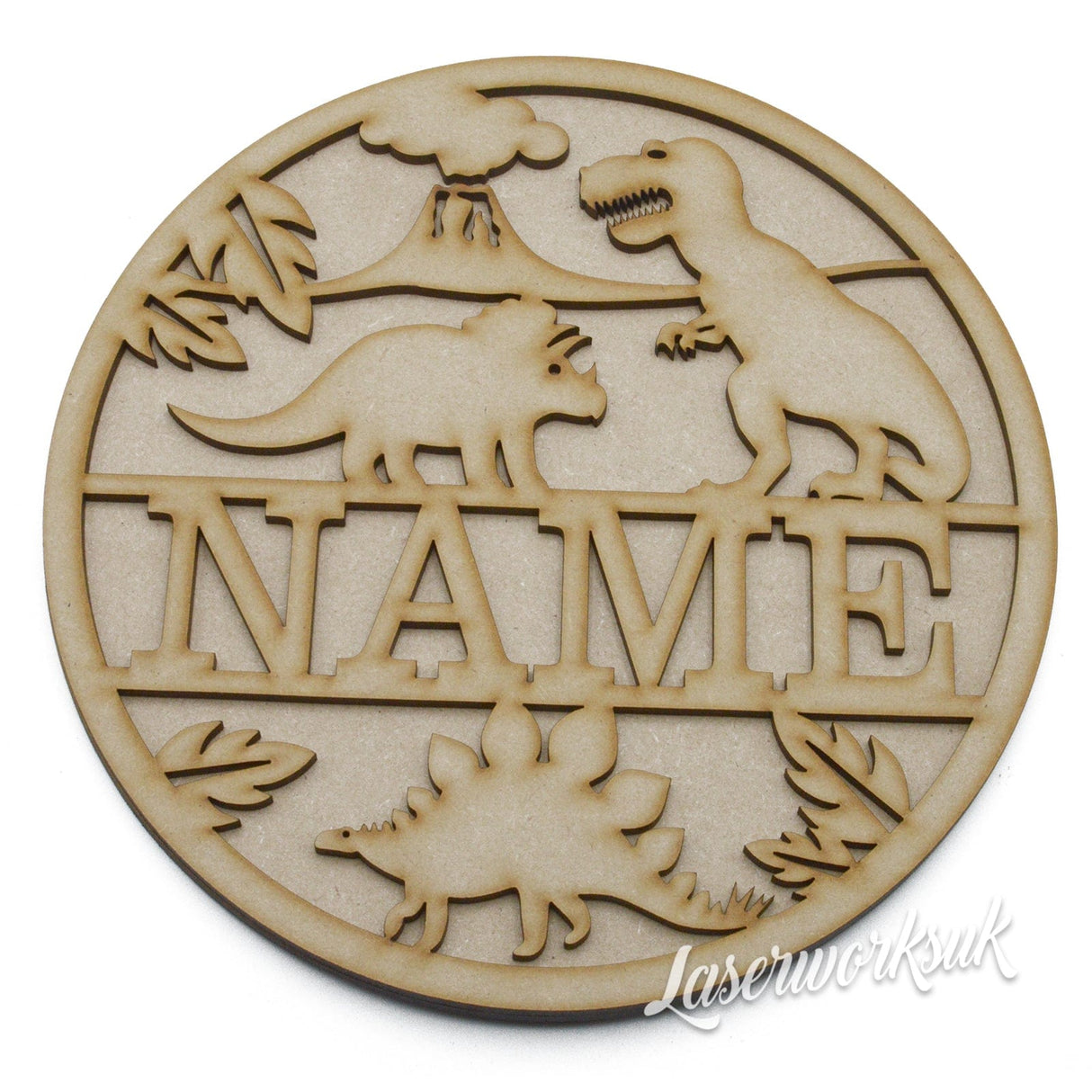 Personalised 3D Dinosaur Layered Sign - LaserworksUK