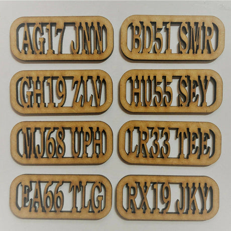 Personalised Car Registration Keyrings - MDF Reg Numbers - LaserworksUK