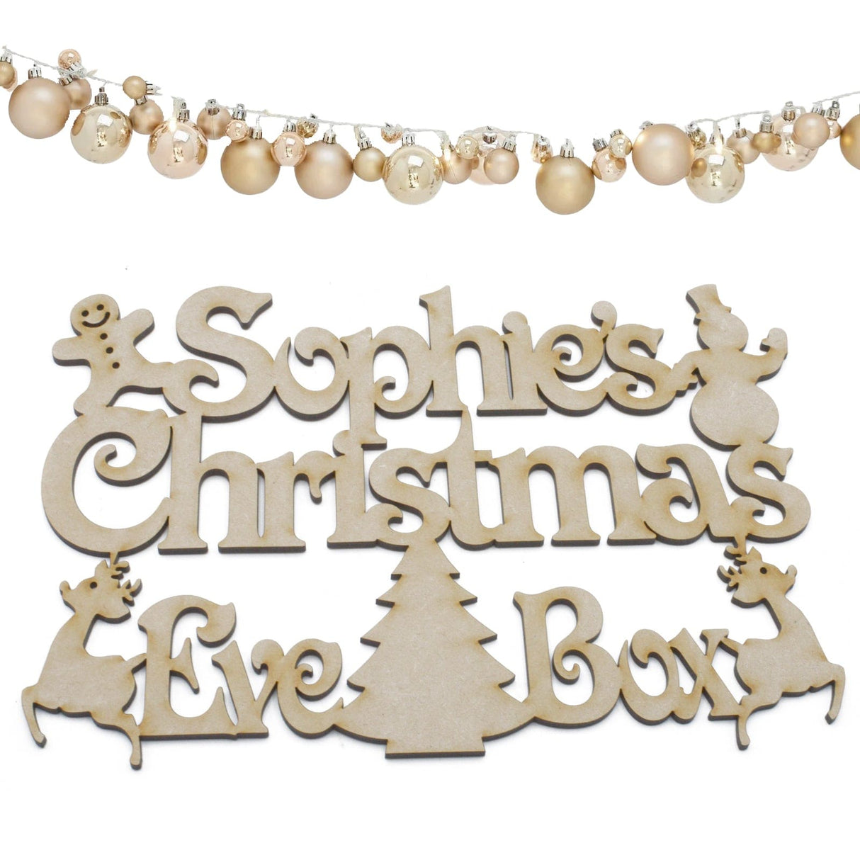 Personalised Christmas Eve Box Craft Sign, Plaque - LaserworksUK