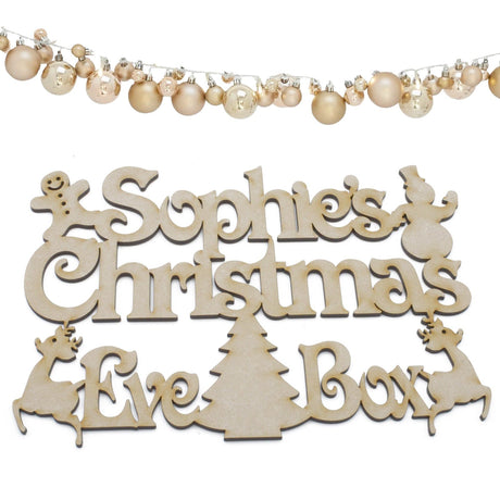 Personalised Christmas Eve Box Craft Sign, Plaque - LaserworksUK
