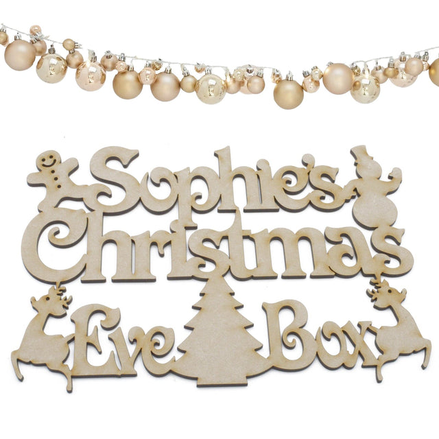Personalised Christmas Eve Box Craft Sign, Plaque - LaserworksUK