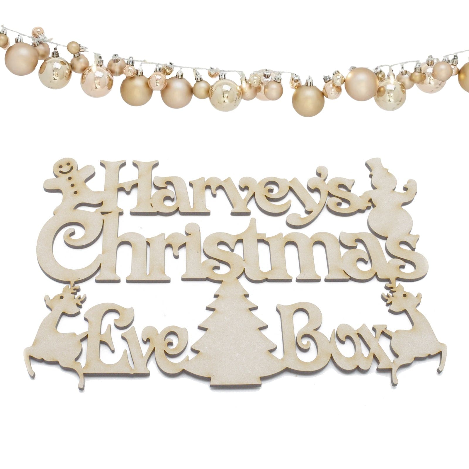 Personalised Christmas Eve Box Craft Sign, Plaque - LaserworksUK