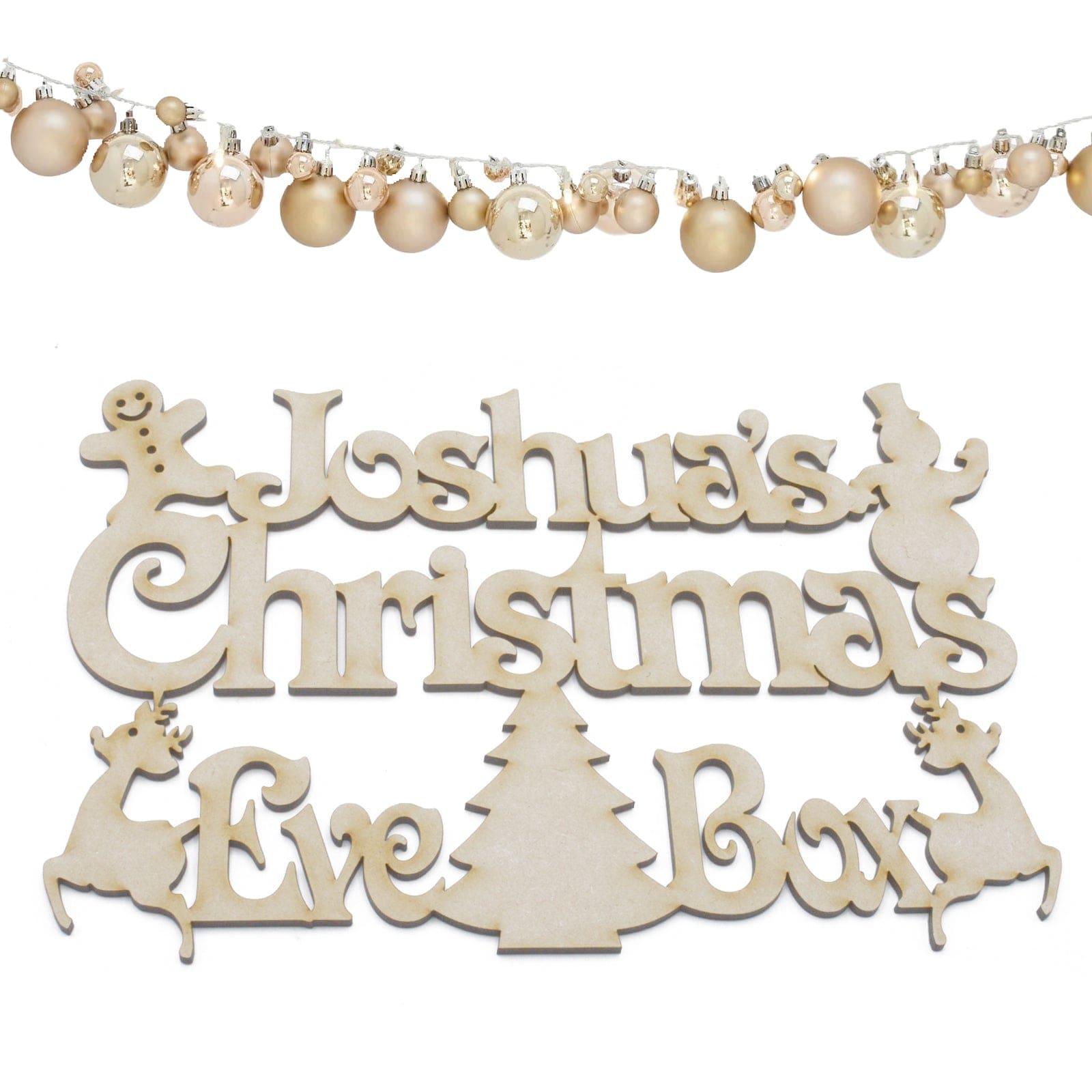 Personalised Christmas Eve Box Craft Sign, Plaque - LaserworksUK