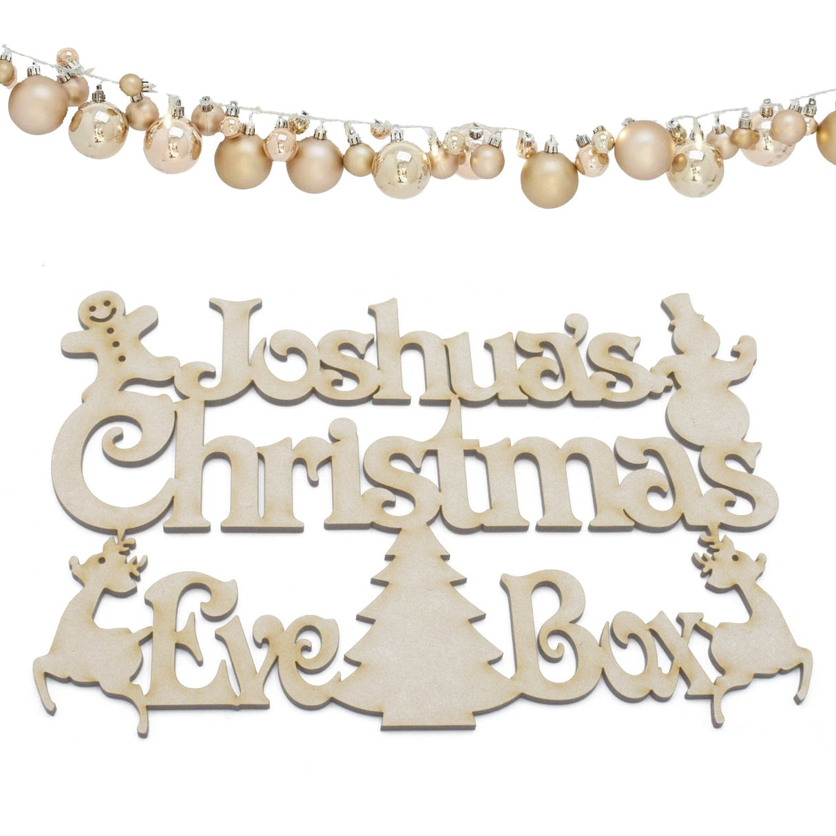 Personalised Christmas Eve Box Craft Sign, Plaque - LaserworksUK