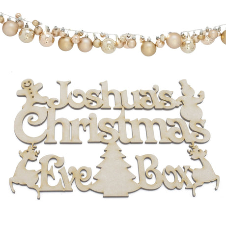 Personalised Christmas Eve Box Craft Sign, Plaque - LaserworksUK