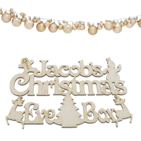 Personalised Christmas Eve Box Craft Sign, Plaque - LaserworksUK