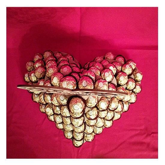 Personalised Ferrero Rocher Heart Wedding Display Stand - LaserworksUK