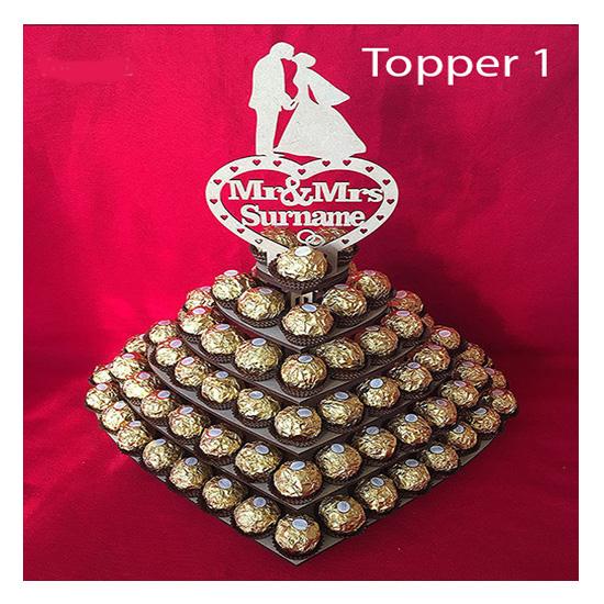 Personalised Ferrero Rocher Heart Wedding Display Stand - LaserworksUK