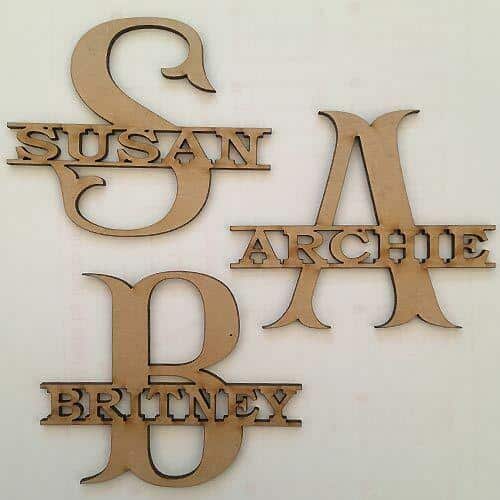 Personalised Fish Tail Monogram Letters - LaserworksUK