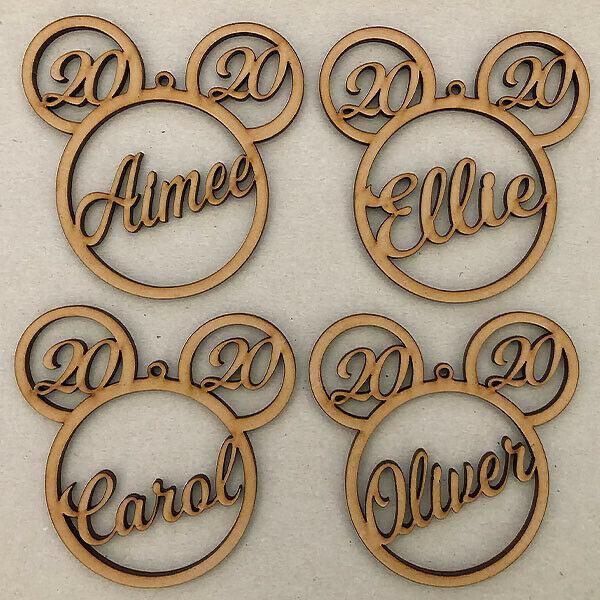 Personalised Mickey Mouse Head Christmas Tree Bauble - LaserworksUK