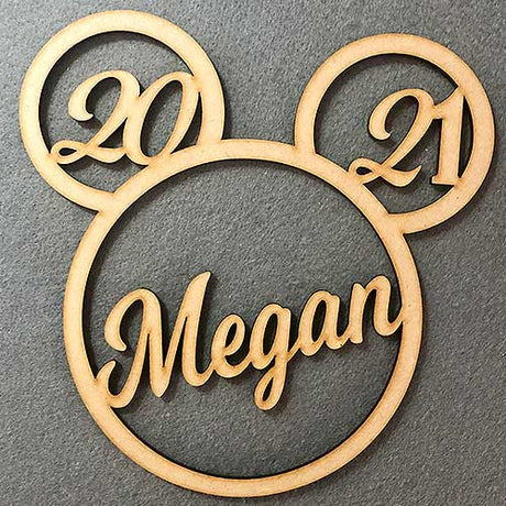 Personalised Mickey Mouse Head Christmas Tree Bauble - LaserworksUK