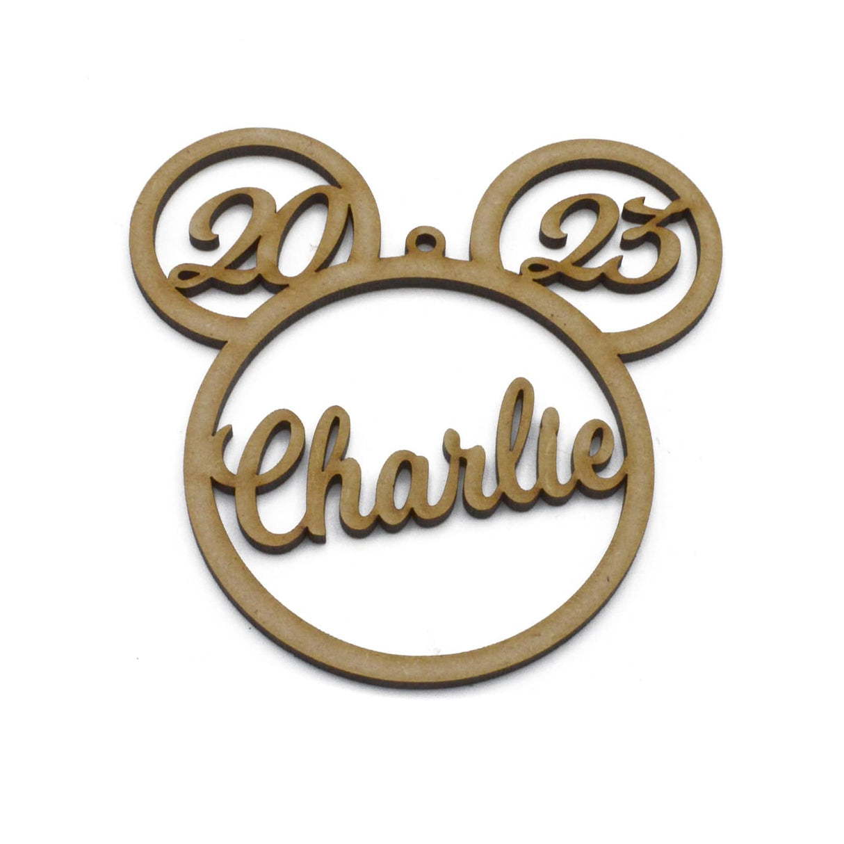 Personalised Mickey Mouse Head Christmas Tree Bauble - LaserworksUK