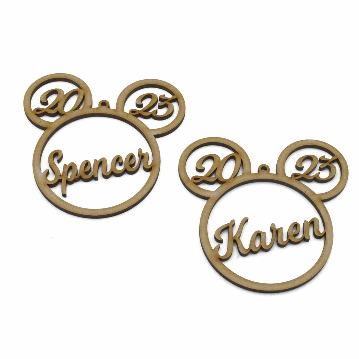 Personalised Mickey Mouse Head Christmas Tree Bauble - LaserworksUK