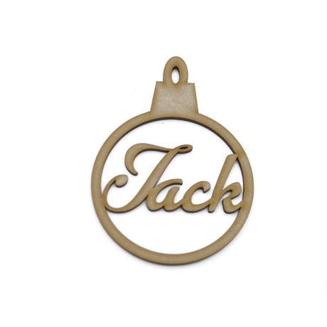 4x Personalised Named Christmas Tree MDF Baubles - LaserworksUK