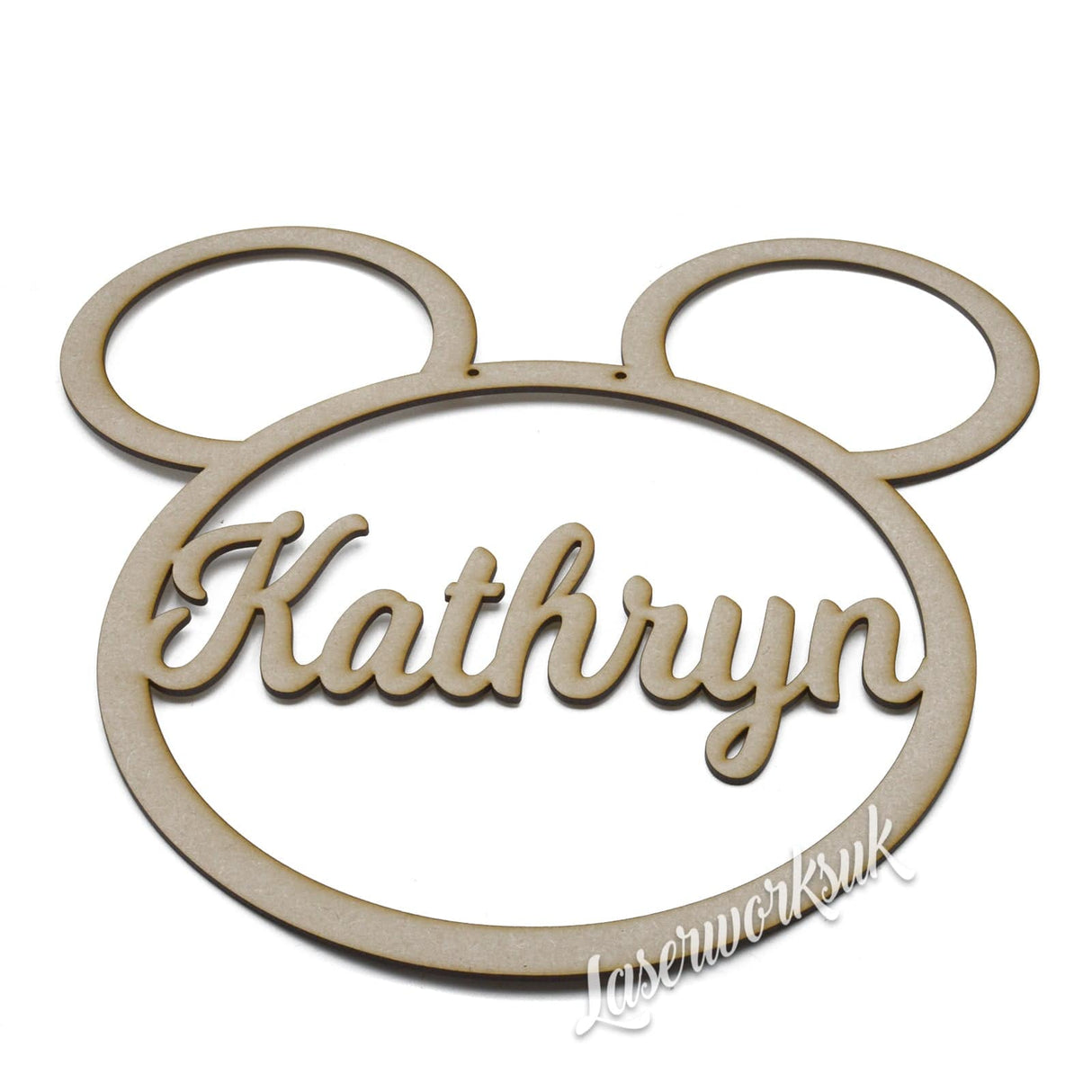 Personalised Named Hoops - Mickey Mouse Style Wreath - LaserworksUK