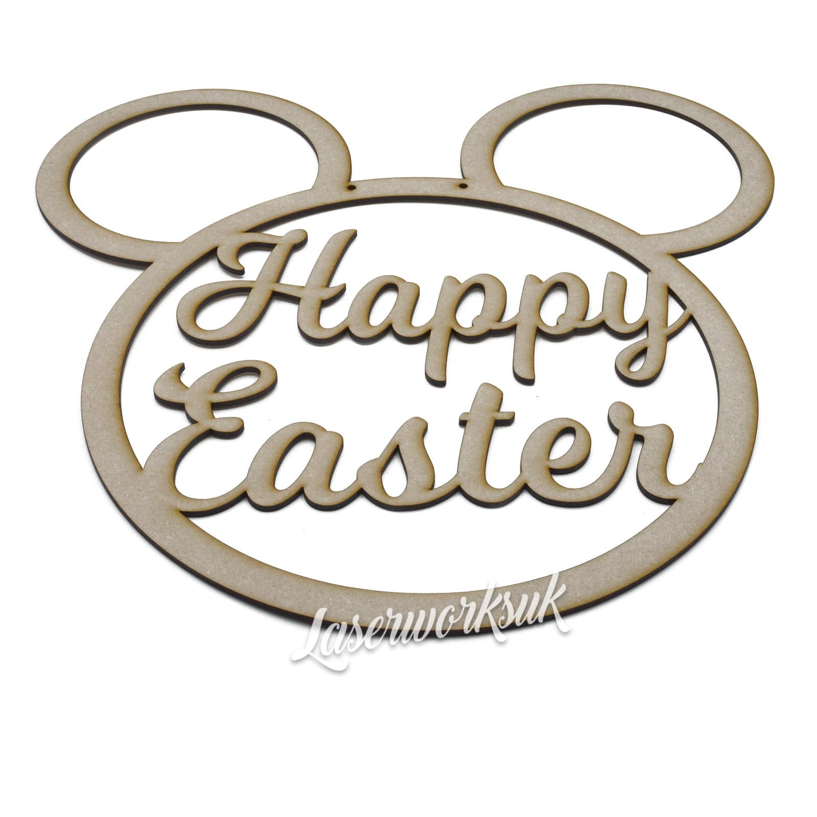Personalised Named Hoops - Mickey Mouse Style Wreath - LaserworksUK