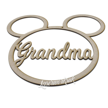Personalised Named Hoops - Mickey Mouse Style Wreath - LaserworksUK