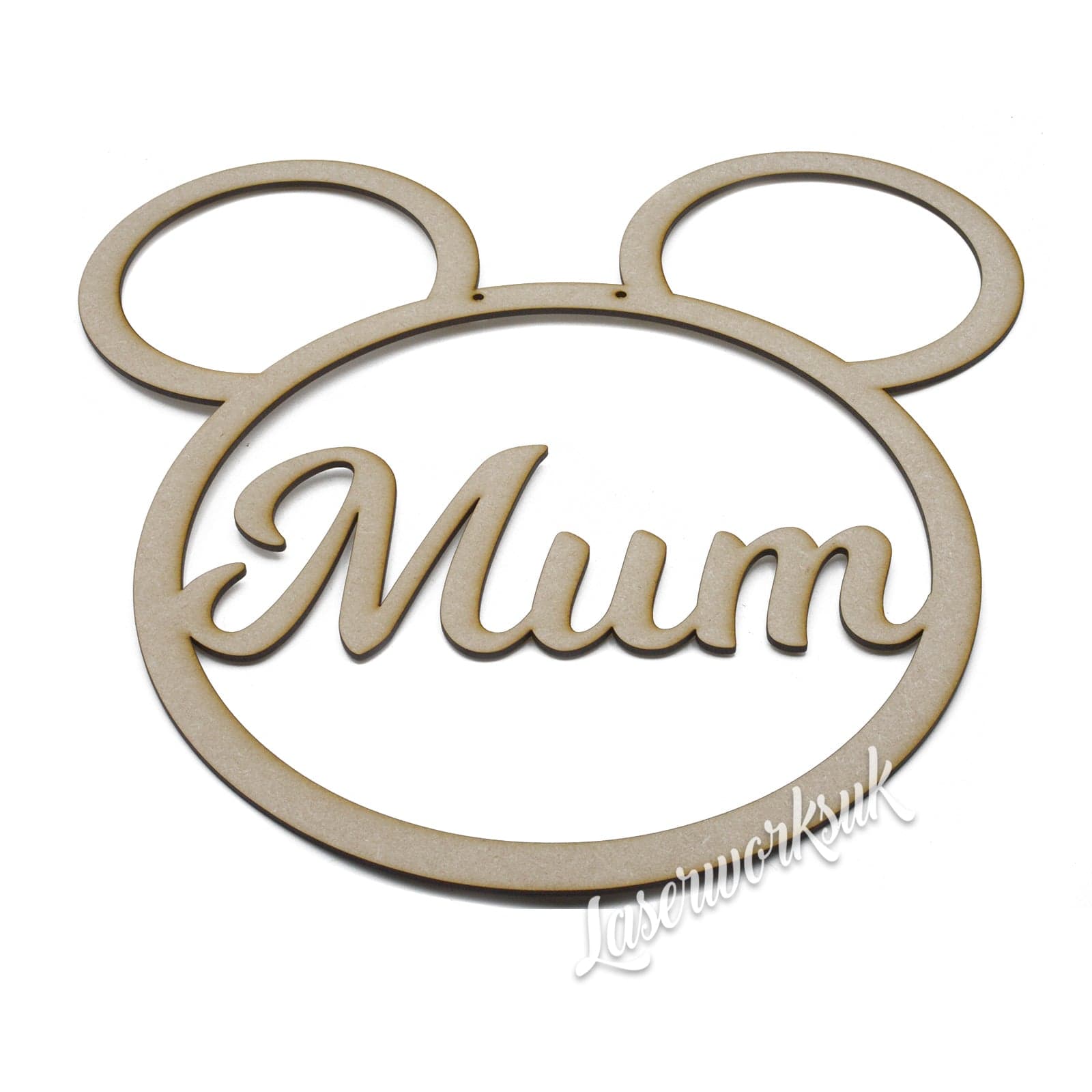 Personalised Named Hoops - Mickey Mouse Style Wreath - LaserworksUK