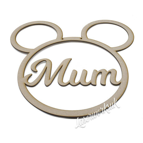 Personalised Named Hoops - Mickey Mouse Style Wreath - LaserworksUK